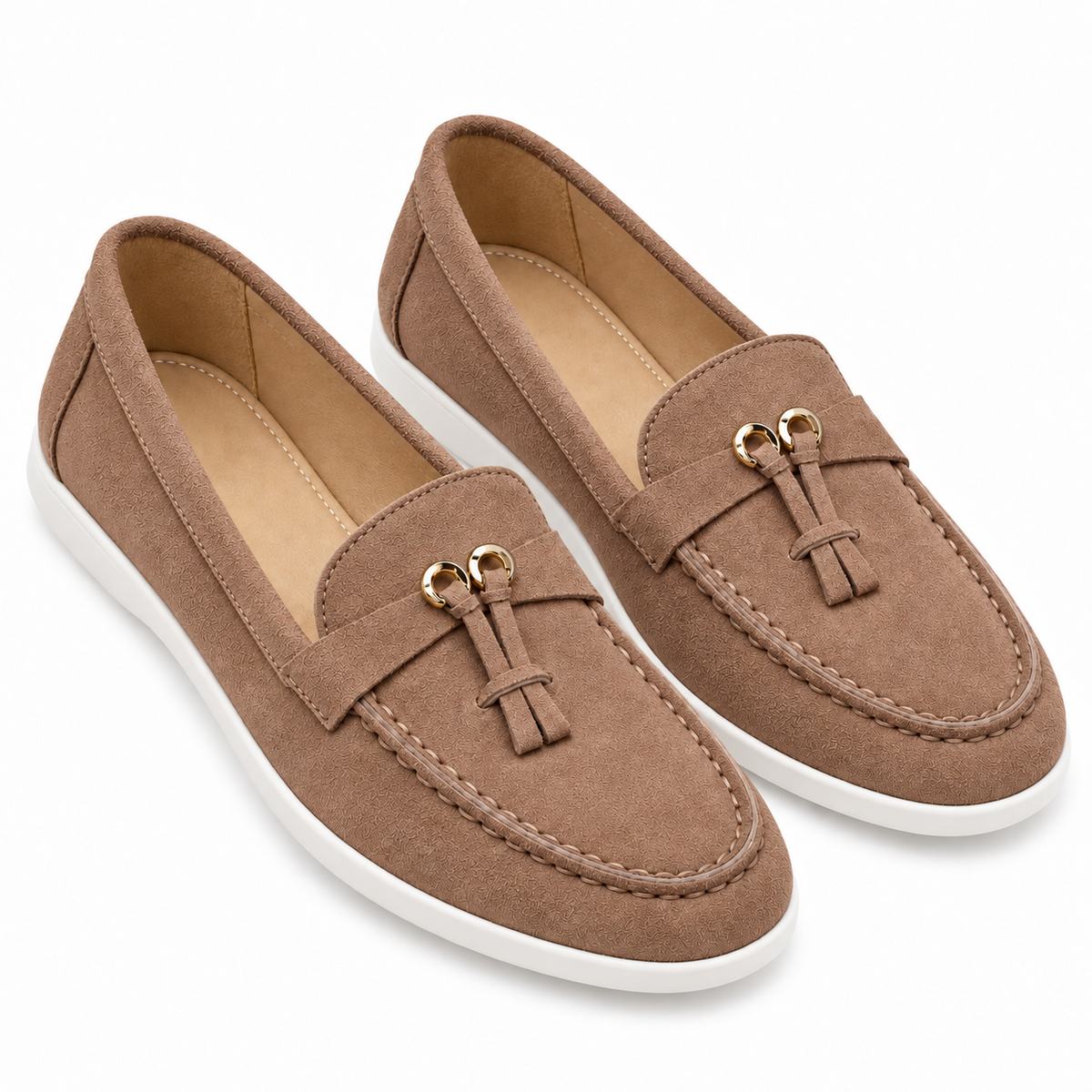 Slip-on High-end Loafers Gommino Women — A3198 Brown — studio