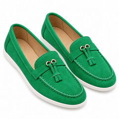 Slip-on High-end Loafers Gommino Women — A3195 Green — studio