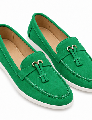 Slip-on High-end Loafers Gommino Women — A3195 Green — studio