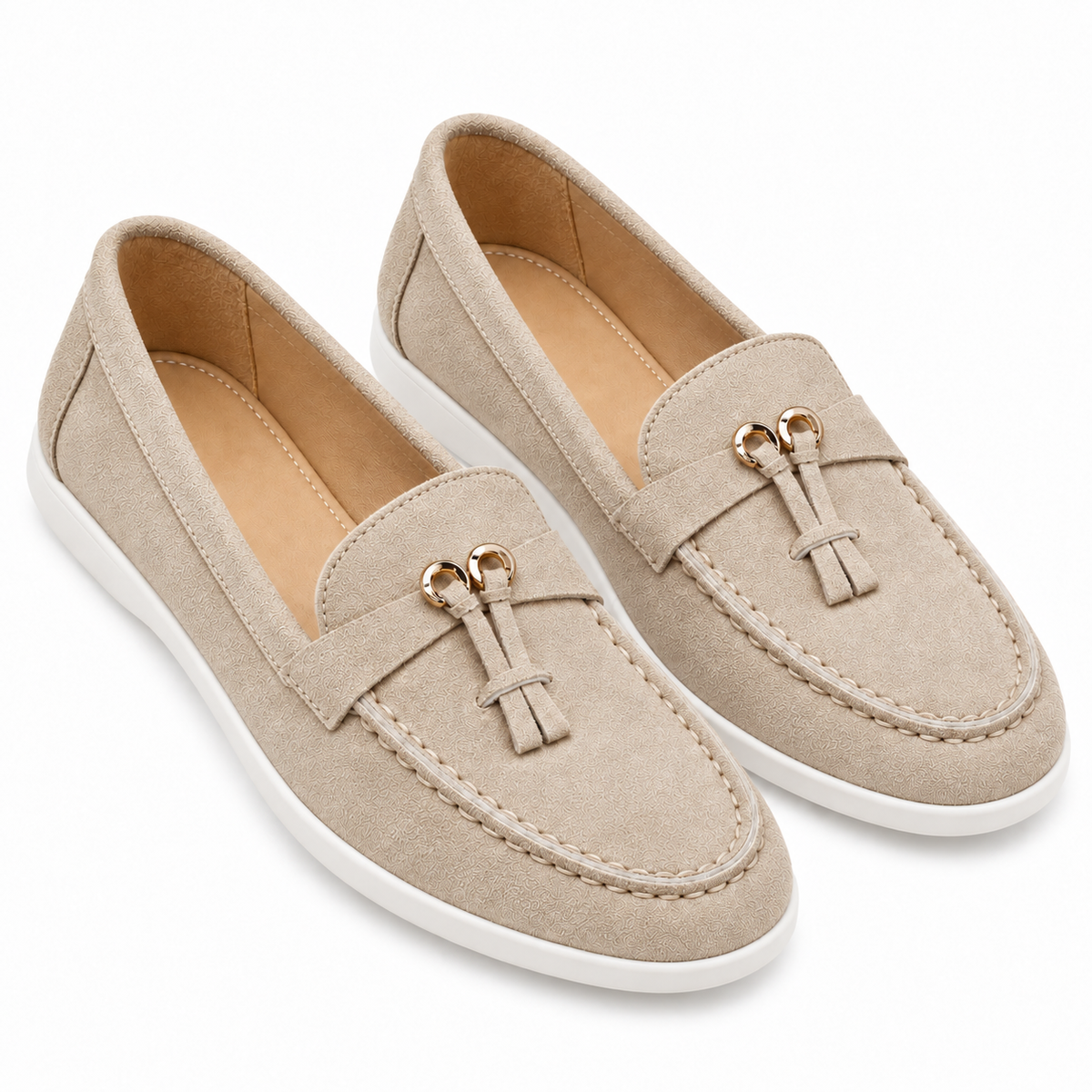 Slip-on High-end Loafers Gommino Women — A3199 Khaki — studio