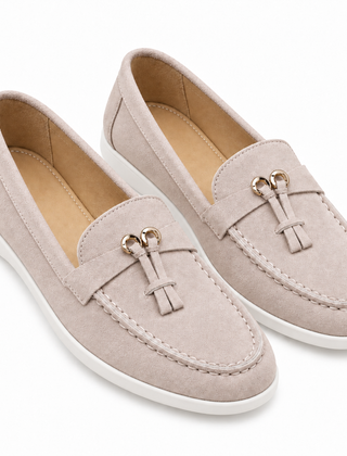 Slip-on High-end Loafers Gommino Women — A3197 Light Gray — studio