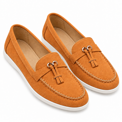 Slip-on High-end Loafers Gommino Women — A3193 Orange — studio