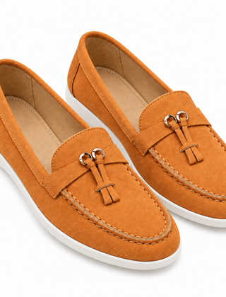 Slip-on High-end Loafers Gommino Women — A3193 Orange — studio